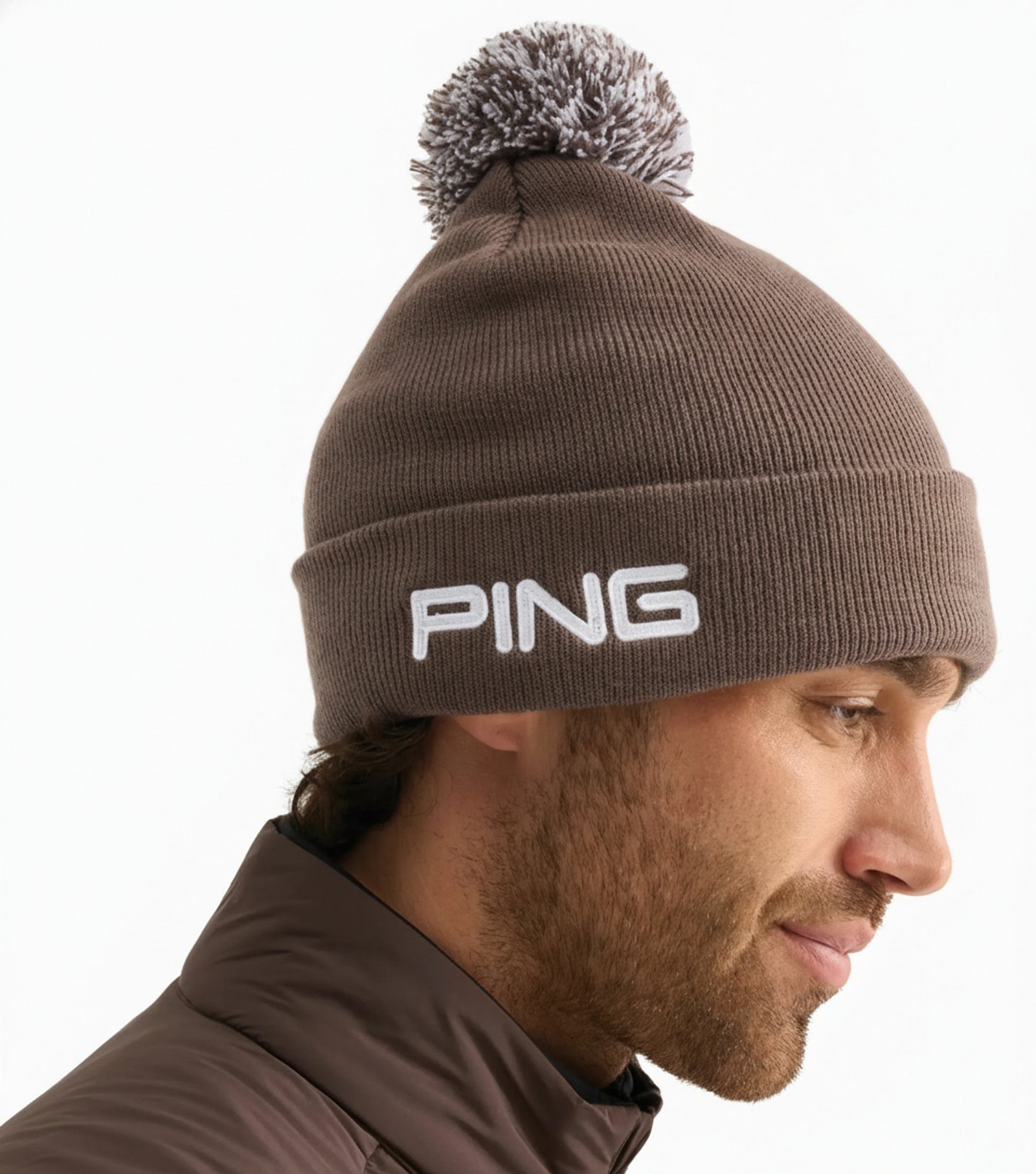 PING Cresting Knit herr vintermössa, coffee