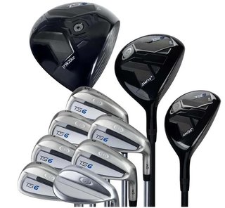 U.S. Kids Golf TS6-60 (152cm) junior golfset, grafit, 10 klubbor + stand bag, navy/grå/vit
