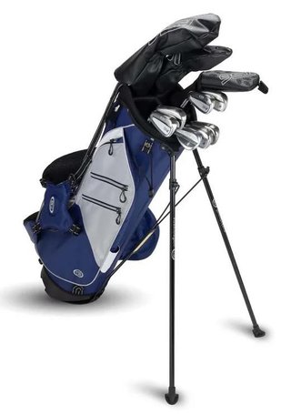 U.S. Kids Golf TS6-60 (152cm) junior golfset, grafit, 10 klubbor + stand bag, navy/grå/vit