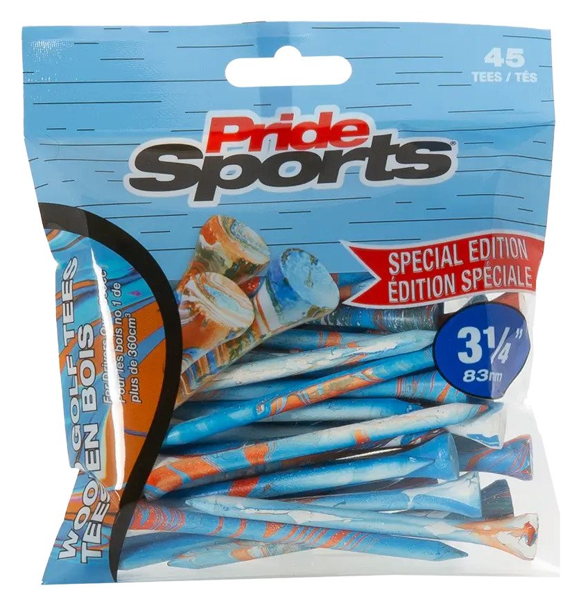 Pride Sports Special Edition Paint Splatter golfpinnar (45 st), 83 mm (3 1/4"), blå/orange