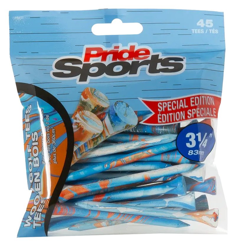 Pride Sports Special Edition Paint Splatter golfpinnar (45 st), 83 mm (3 1/4"), blå/orange