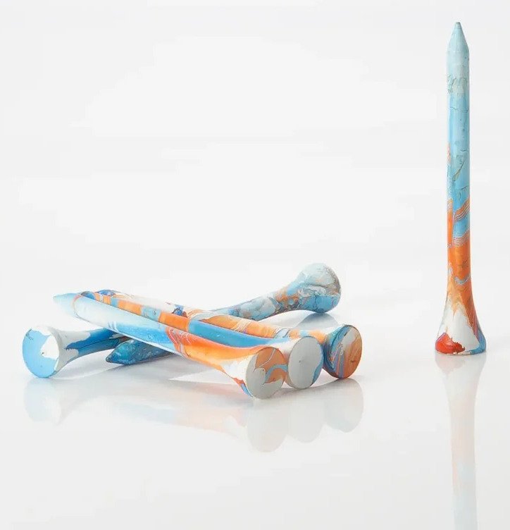 Pride Sports Special Edition Paint Splatter golfpinnar (45 st), 83 mm (3 1/4"), blå/orange