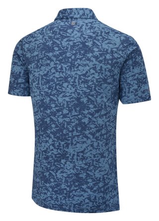 PING Marek Camo Jacquard herr polo, infinity blue multi