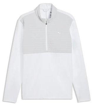 Puma Cloudspun Tech Hybrid 1/2 Zip herr jacka, white glow/platino grey
