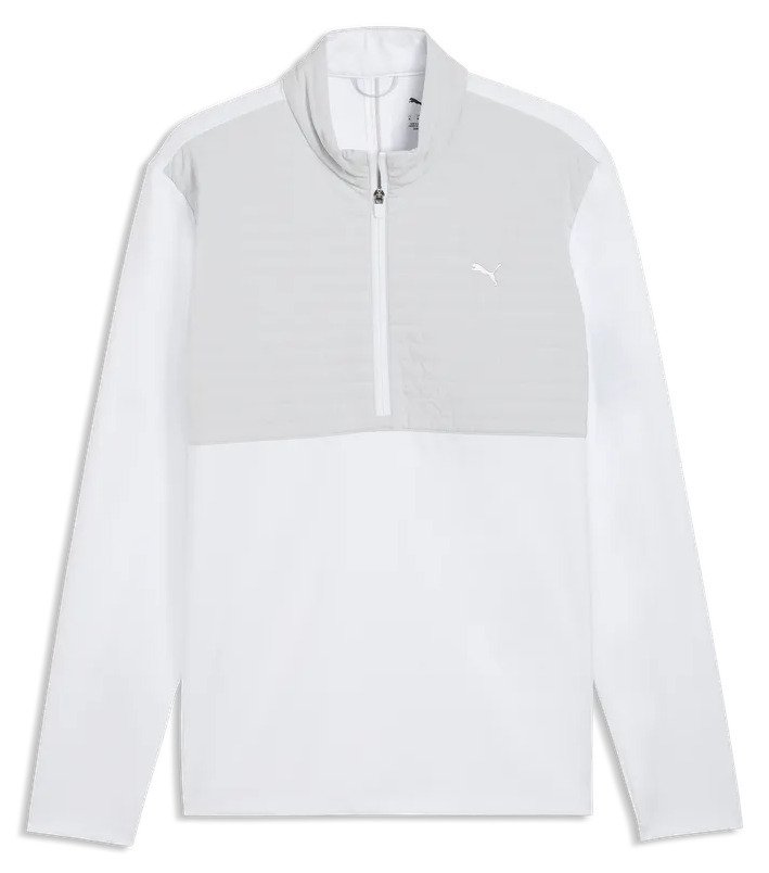 Puma Cloudspun Tech Hybrid 1/2 Zip herr jacka, white glow/platino grey
