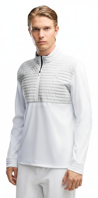 Puma Cloudspun Tech Hybrid 1/2 Zip herr jacka, white glow/platino grey