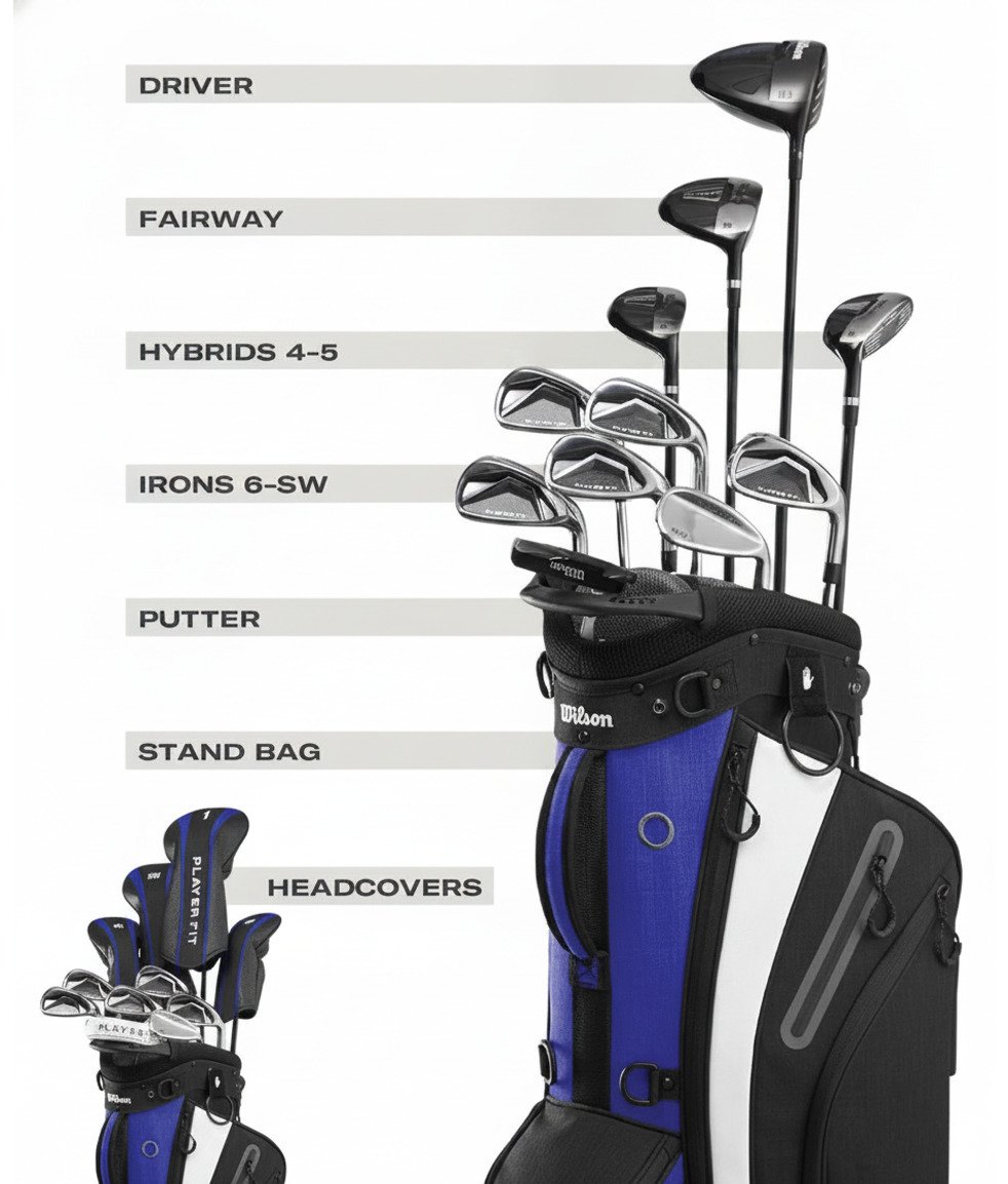 Wilson PlayerFit Premium herr golfset, stål