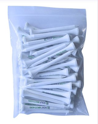 Golf Brothers tees (bambus), vit, 70mm, 50-pack