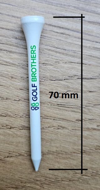 Golf Brothers tees (bambus), vit, 70mm, 50-pack