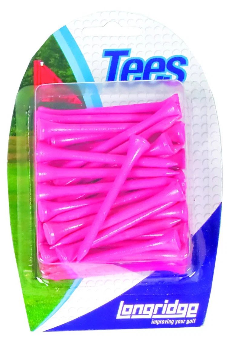 Longridge Neon Wooden Tees 69mm (40 st), rosa