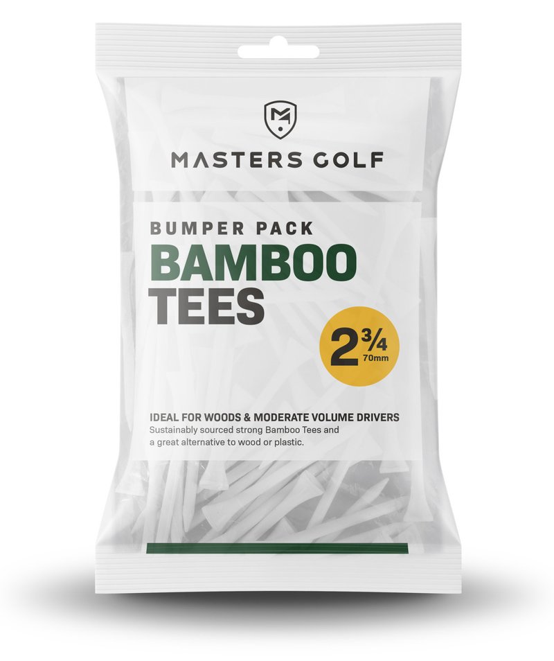 Masters Golf Bamboo Tees 70 mm (2 3/4"), Bumper Bag 110 tees, vita