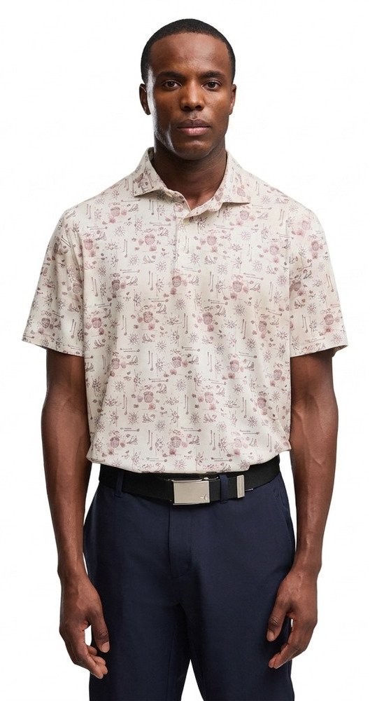 Puma Cloudspun Coastal Claret herr polo, birch