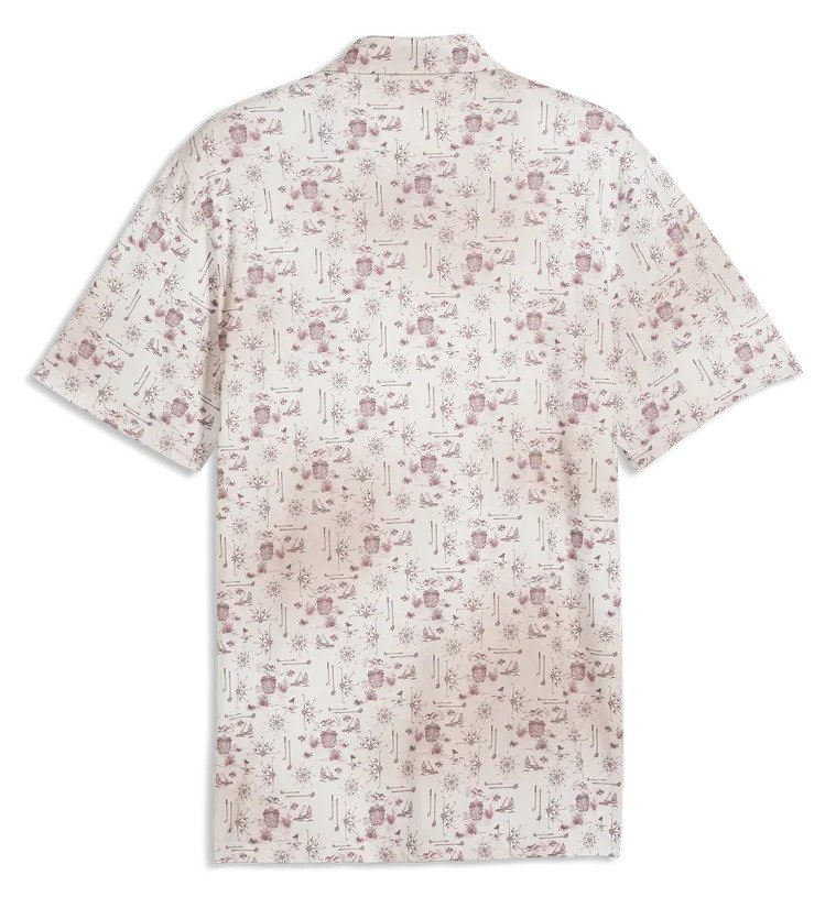 Puma Cloudspun Coastal Claret herr polo, birch