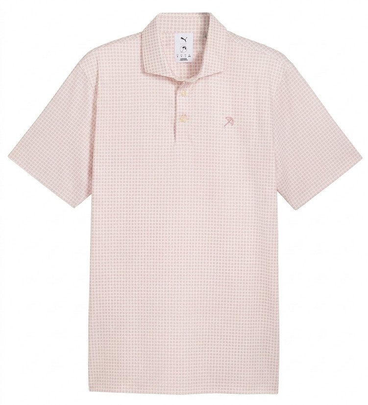 Puma X Arnold Palmer MATTR Geo herr polo, alpine snow/rose glow