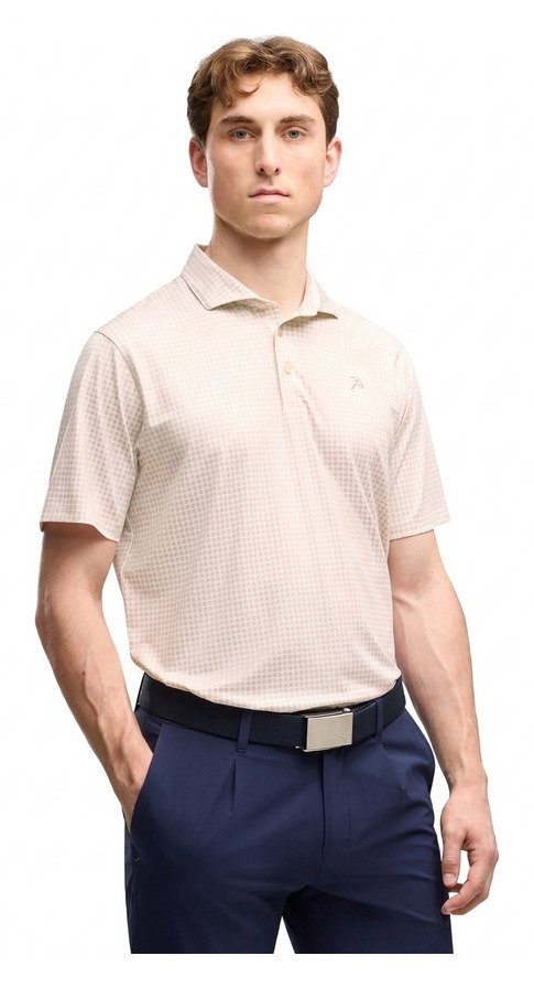 Puma X Arnold Palmer MATTR Geo herr polo, alpine snow/rose glow