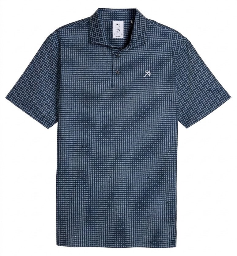 Puma X Arnold Palmer MATTR Geo herr polo, deep navy/lemon butter
