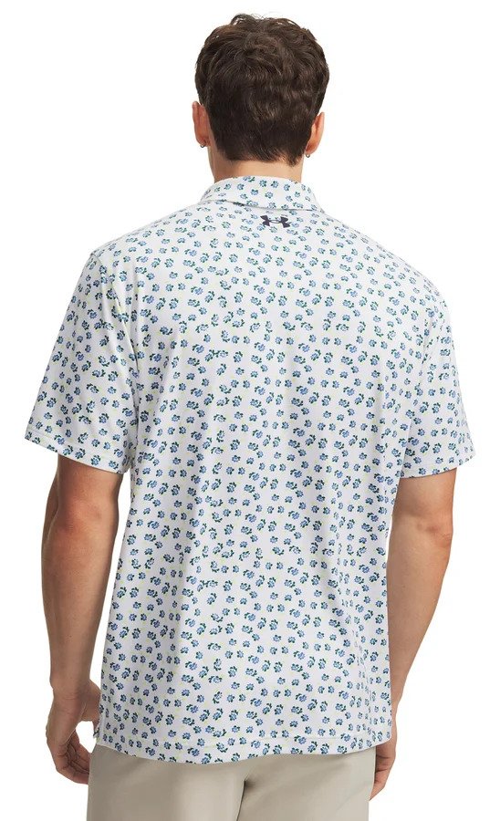 Under Armour Playoff 3.0 Printed herr polo, vit