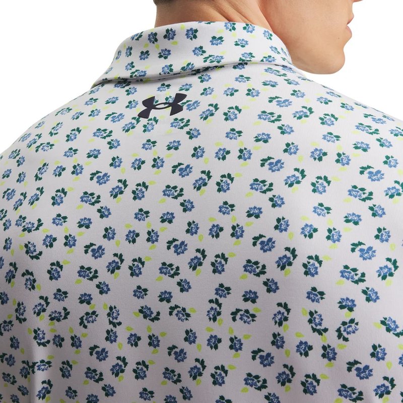 Under Armour Playoff 3.0 Printed herr polo, vit