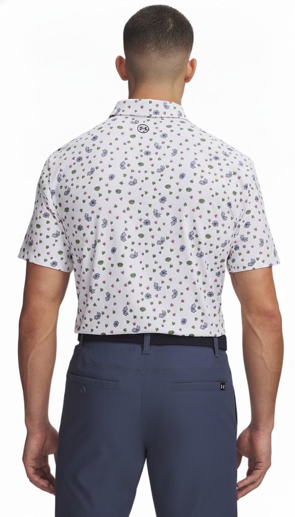 Under Armour ArmourDry Printed herr polo, vwhite/blue wind/midnight navy
