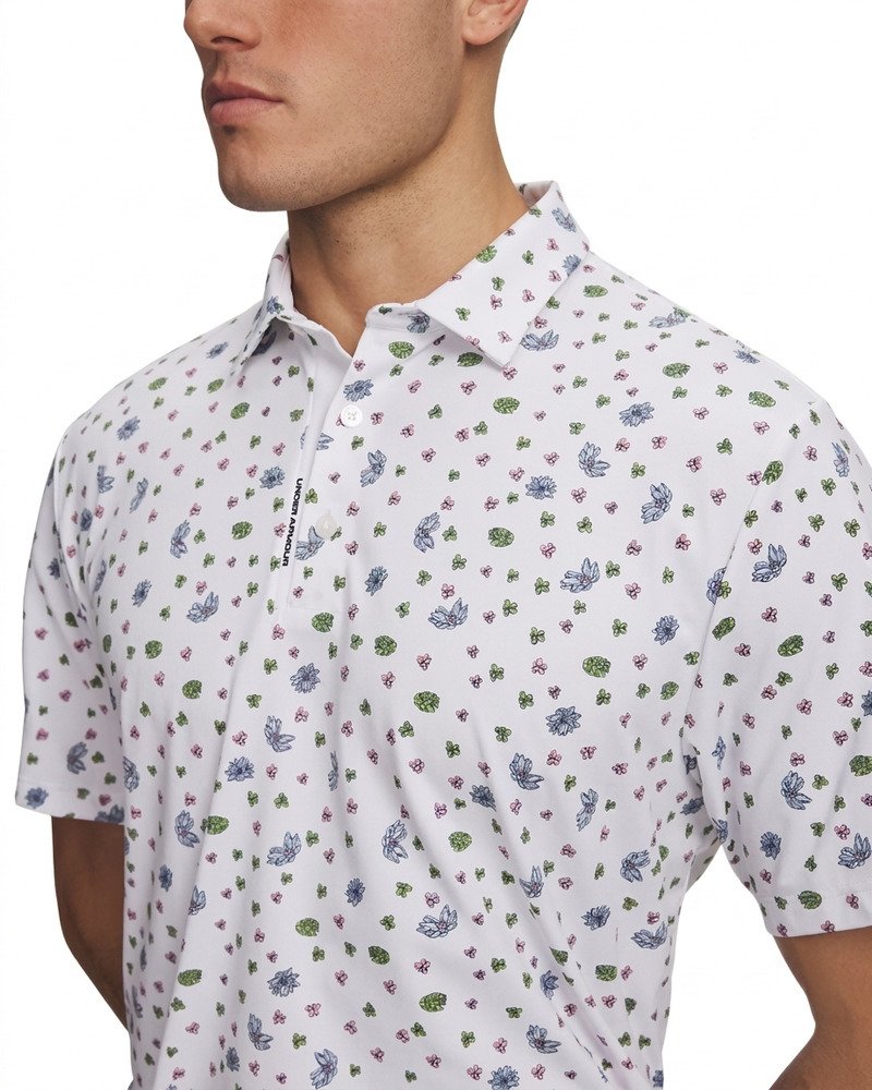 Under Armour ArmourDry Printed herr polo, vwhite/blue wind/midnight navy