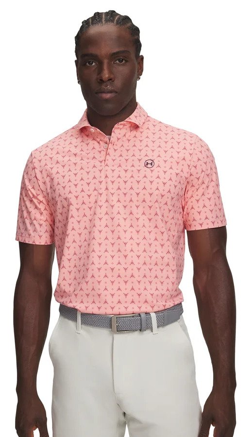 Under Armour Drive Chill Printed herr polo, posh pink/claret