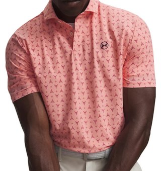 Under Armour Drive Chill Printed herr polo, posh pink/claret