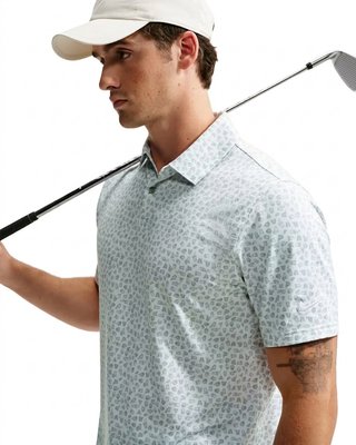 Nike Velocity Micro Print herr polo, jade horizon/vit