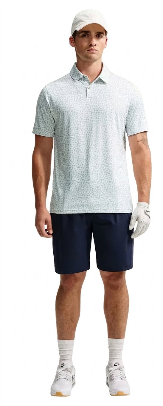 Nike Velocity Micro Print herr polo, jade horizon/vit