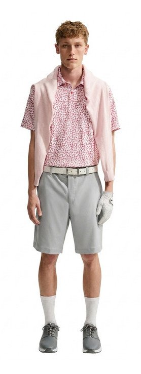 Nike Velocity Micro Print herr polo, gym red/vit