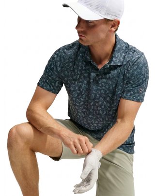 Nike Par Dri-FIT Grass Print herr polo, svart