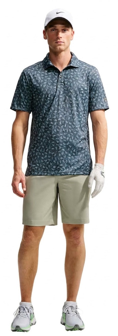 Nike Par Dri-FIT Grass Print herr polo, svart