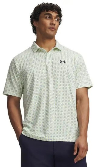Under Armour Matchplay Printed herr polo, vit/grön