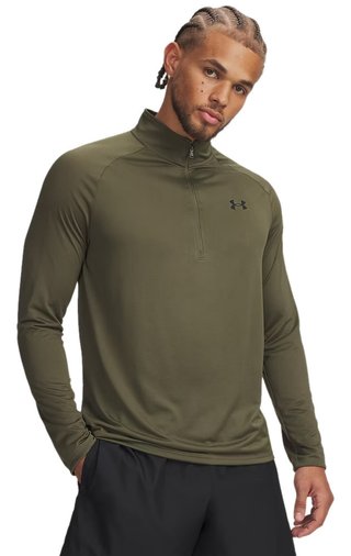 Under Armour Tech 2.0 1/2 Zip herr T-shirt, grön