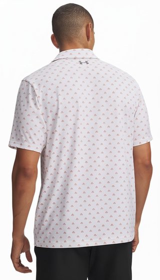Under Armour Matchplay Printed herr polo, vit/vintage maroon/academy