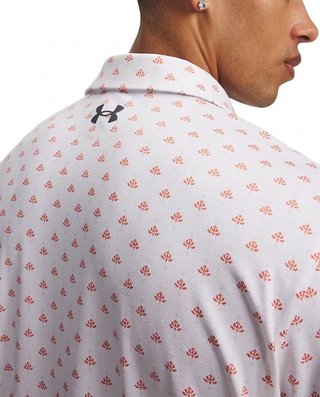 Under Armour Matchplay Printed herr polo, vit/vintage maroon/academy