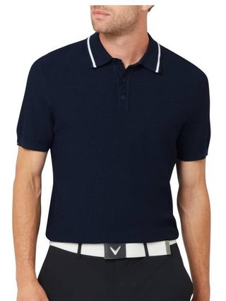 Callaway Textured sweater herr polo, peacoat