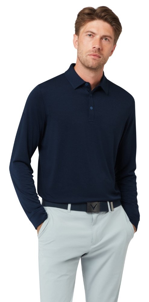 Callaway Soft Touch Long Sleeve herr polo, peacoat