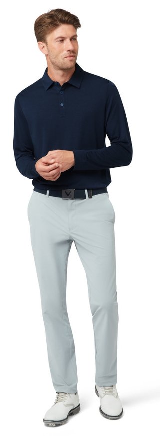 Callaway Soft Touch Long Sleeve herr polo, peacoat
