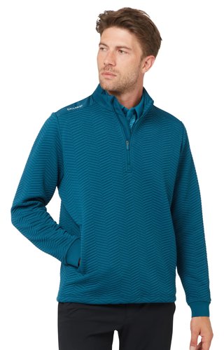 Callaway Chev Jacquard herr pullover, blue coral