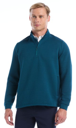 Callaway Chev Jacquard herr pullover, blue coral