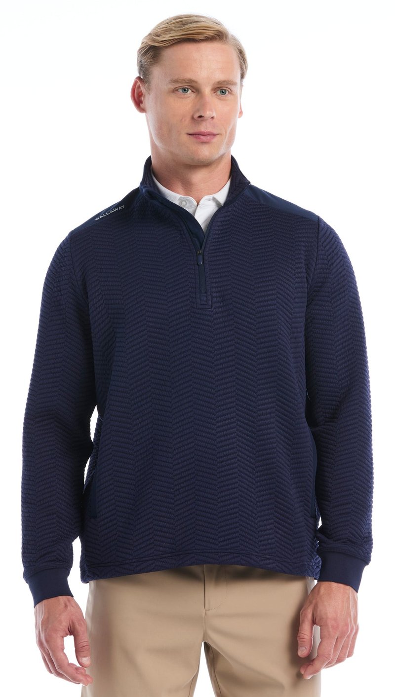 Callaway Chev Jacquard herr pullover, peacoat