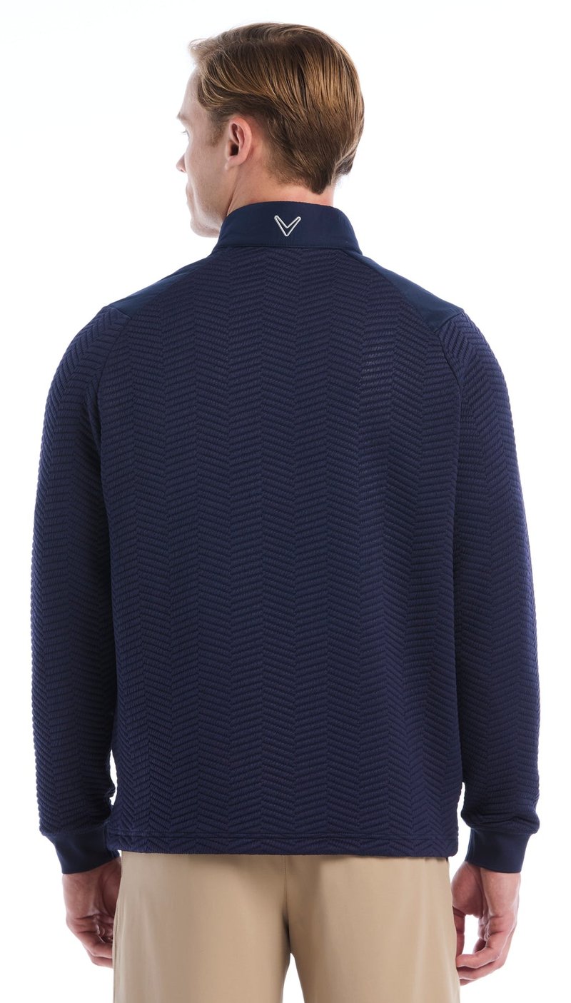 Callaway Chev Jacquard herr pullover, peacoat