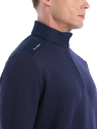 Callaway Chev Jacquard herr pullover, peacoat