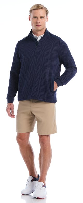 Callaway Chev Jacquard herr pullover, peacoat
