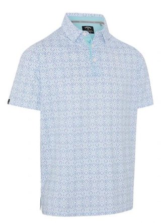 Callaway Printed Fractal Chev herr polo, vit