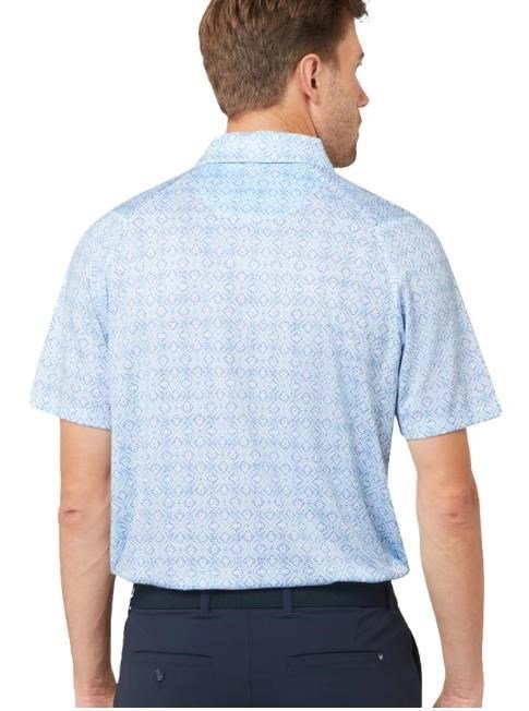 Callaway Printed Fractal Chev herr polo, vit