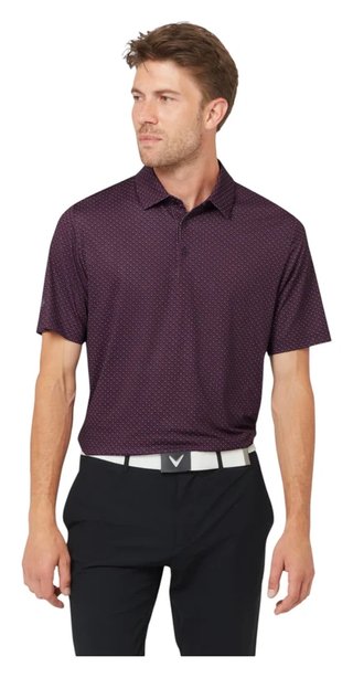 Callaway Trademark Golf Printed herr polo, italian plum