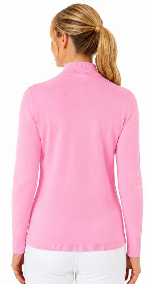 Callaway Soft Stretch Zip-Neck dam tröja, cherry blossom