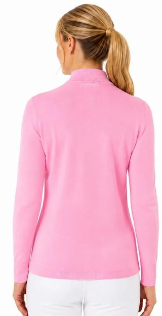 Callaway Soft Stretch Zip-Neck dam tröja, cherry blossom