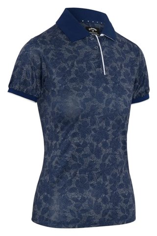 Callaway Rib Tim Printed dam polo, blue depths